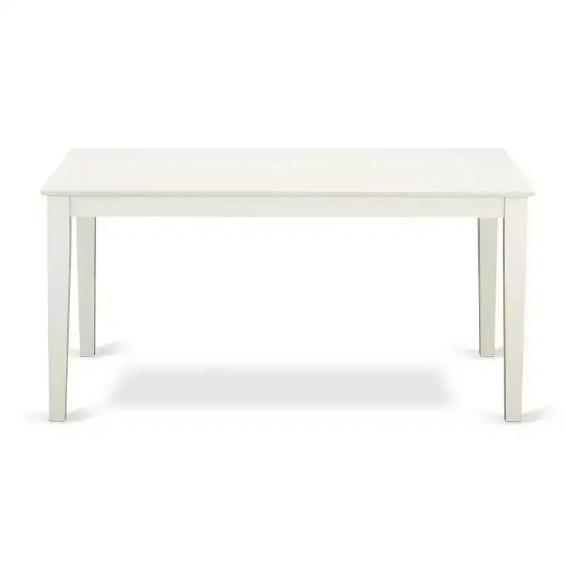 Ensemble de salle à manger rectangulaire 5 pièces en bois massif à plateau blanc lin - 4 places