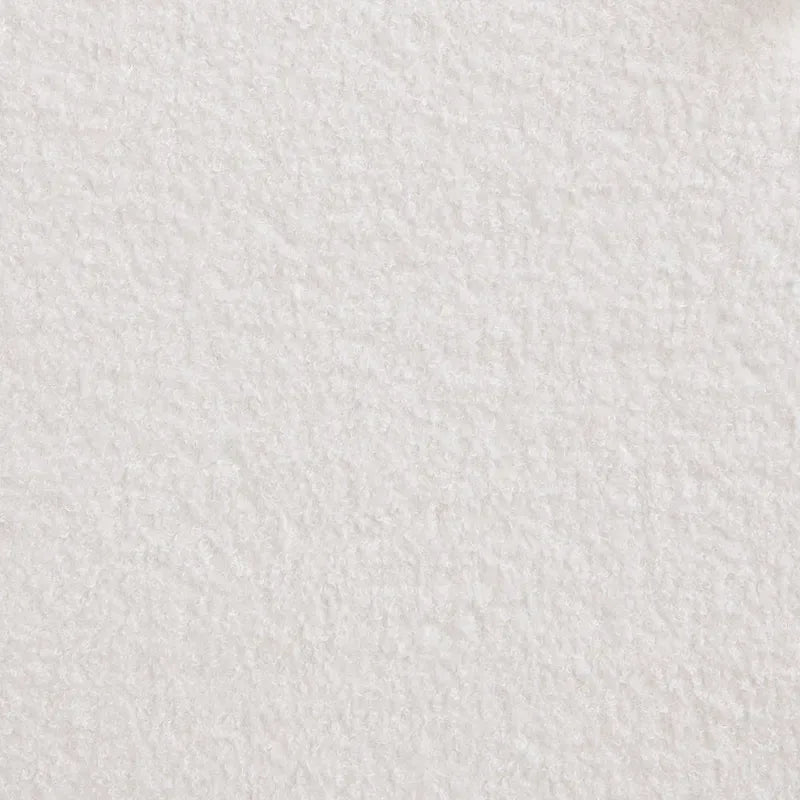 Lit King en tissu bouclé blanc, avec lumières et étagères, pour 2 personnes
