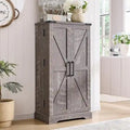Meuble de cuisine de style campagnard avec porte de grange 47" – Gris rustique / Bleu / Marron / Noir / Blanc, 1 personne