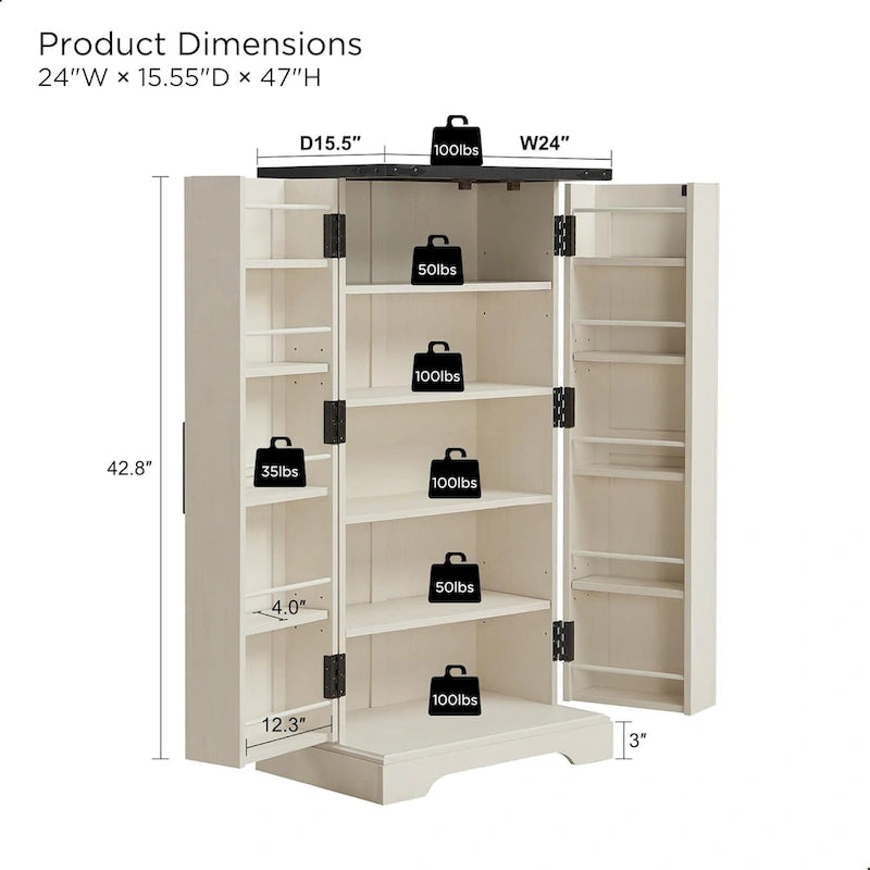 Meuble de cuisine de style campagnard avec porte de grange 47" – Gris rustique / Bleu / Marron / Noir / Blanc, 1 personne