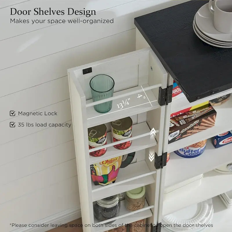 Meuble de cuisine de style campagnard avec porte de grange 47" – Gris rustique / Bleu / Marron / Noir / Blanc, 1 personne