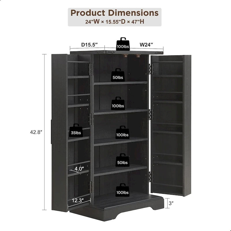 Meuble de cuisine de style campagnard avec porte de grange 47" – Gris rustique / Bleu / Marron / Noir / Blanc, 1 personne