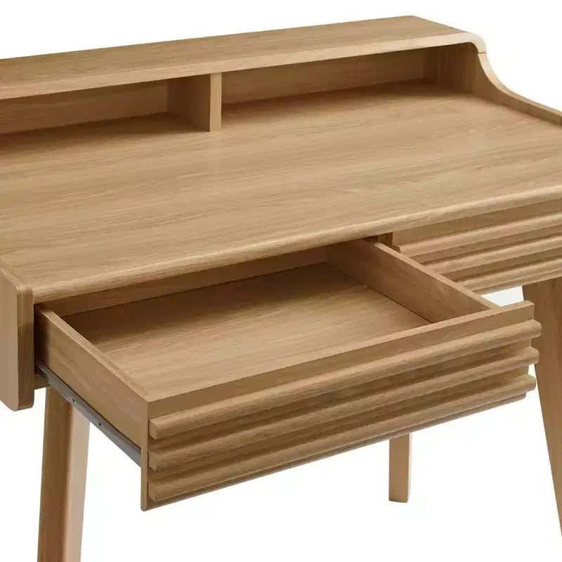 Bureau Modway Render Chêne : Style Moderne, Assemblage Adulte Requis, Cadre en Bois, Pas de Rangement
