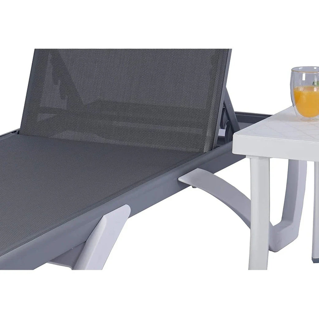Kozyard Alan Chaise longue de patio inclinable et réglable, entièrement plate, en aluminium et résine de polypropylène