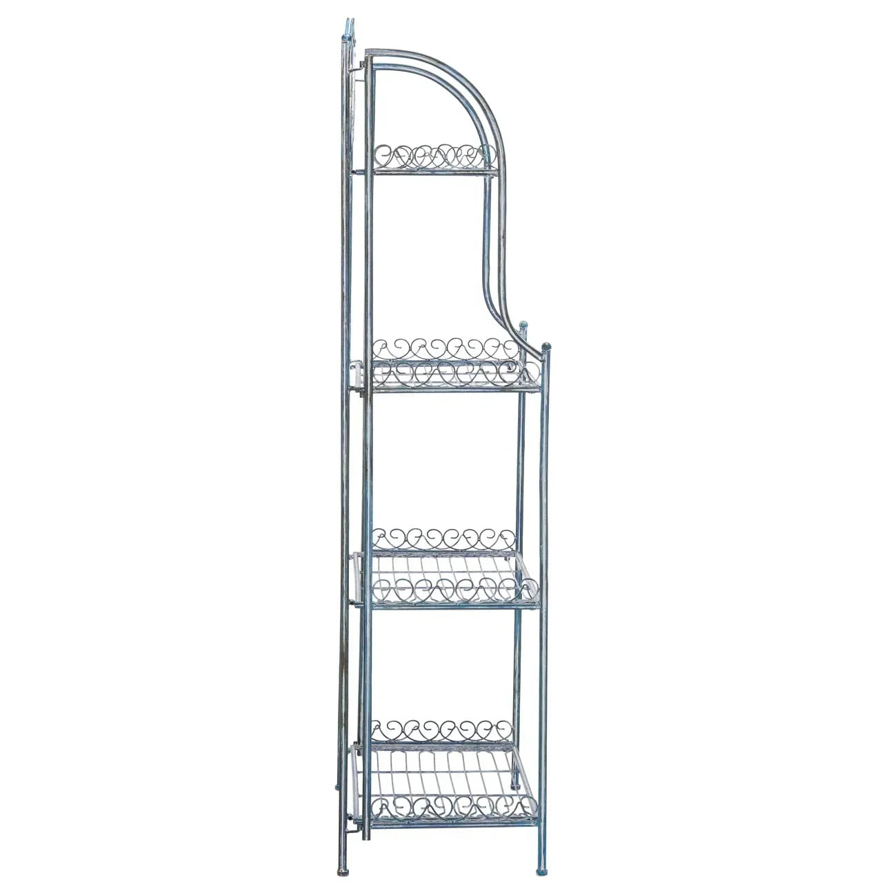 SAFAVIEH Bryn Étagère de boulanger d'extérieur victorienne en fer forgé à 4 niveaux - 63,5 cm l x 38,1 cm P x 160 cm H - 25L x 15P x 63H