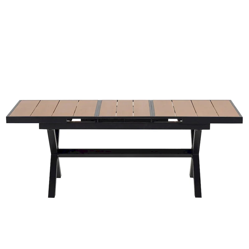 Ensemble de salle à manger d'extérieur extensible 7 pièces avec table extensible et 6 fauteuils