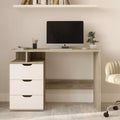 Computer Desk - Contemporary Desk with Attached 3-Drawer File Cabinet - For Home Office, Bedroom, Computer, or Craft Table by Lavish Home (White)