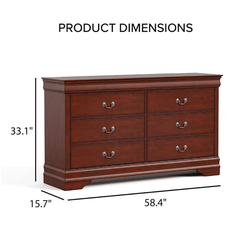 Ensemble 3 pièces table de chevet et commode – Cerisier / Noir / Blanc – Style traditionnel, 1 chambre