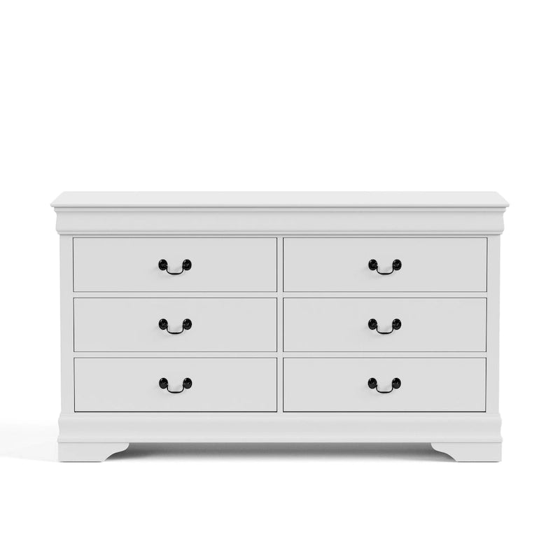 Ensemble 3 pièces table de chevet et commode – Cerisier / Noir / Blanc – Style traditionnel, 1 chambre