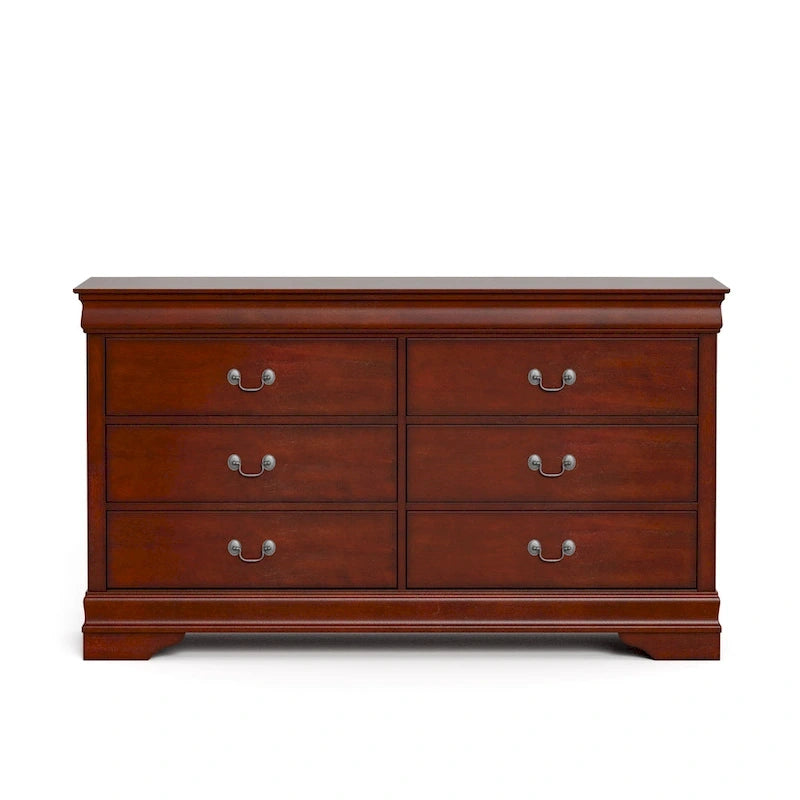 Ensemble 3 pièces table de chevet et commode – Cerisier / Noir / Blanc – Style traditionnel, 1 chambre
