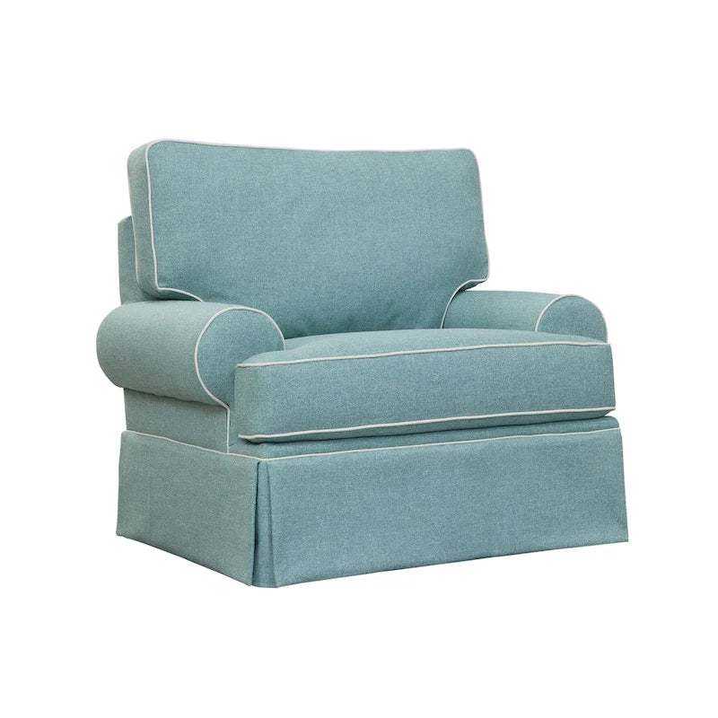 Fauteuil rembourré Aqua, style côtier, une place