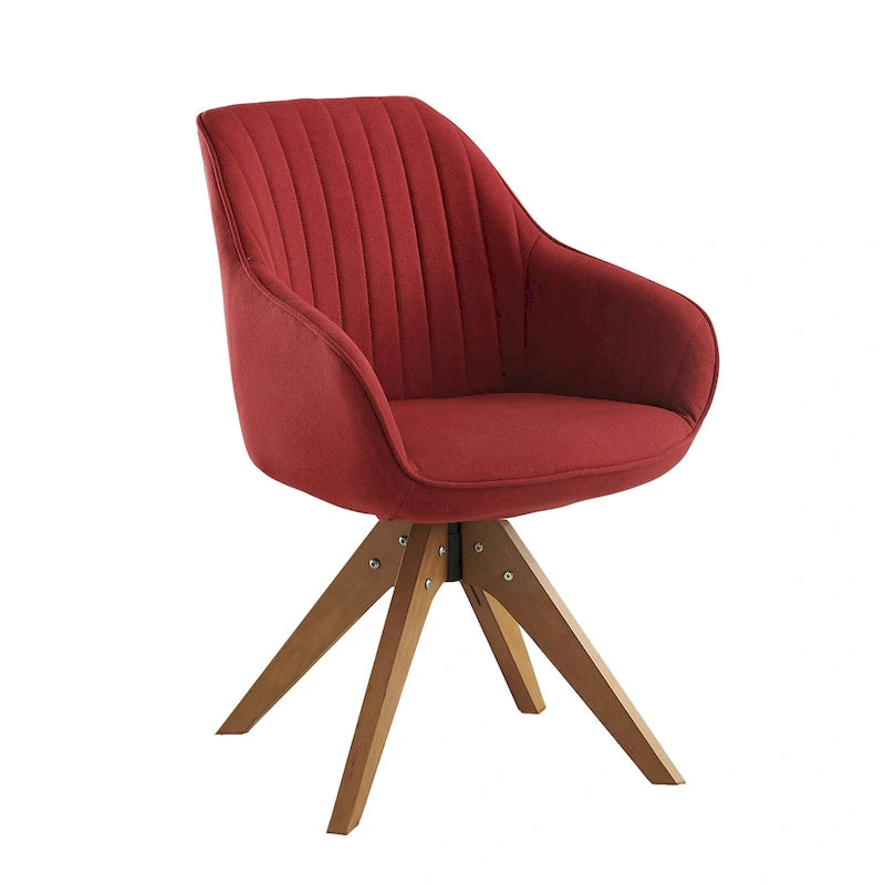 Chaise de bureau pivotante classique Art Leon avec pieds en bois