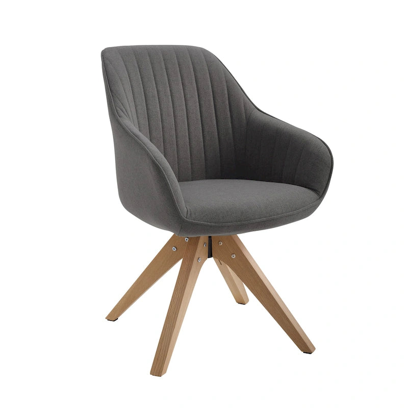 Chaise de bureau pivotante classique Art Leon avec pieds en bois