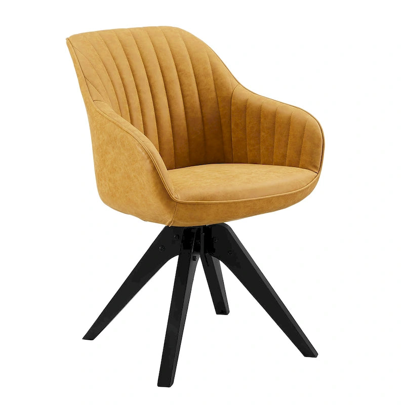 Chaise de bureau pivotante classique Art Leon avec pieds en bois
