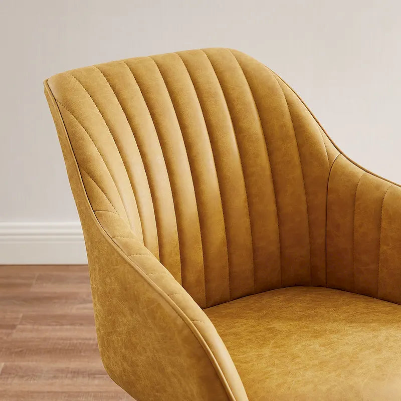 Chaise de bureau pivotante classique Art Leon avec pieds en bois