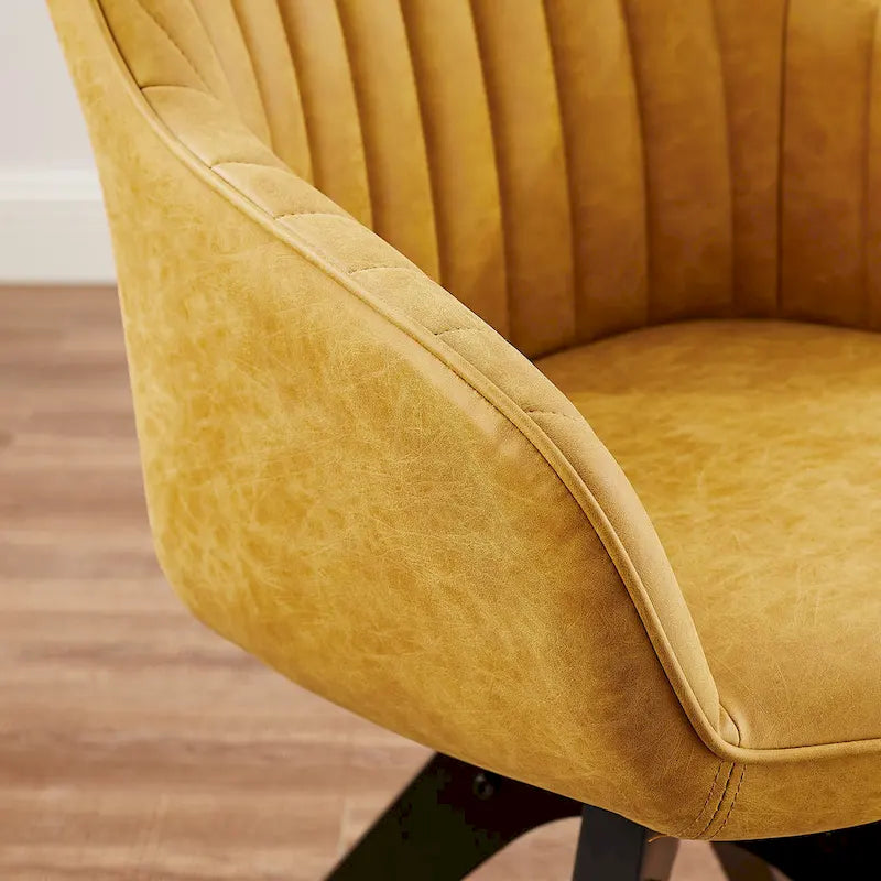 Chaise de bureau pivotante classique Art Leon avec pieds en bois