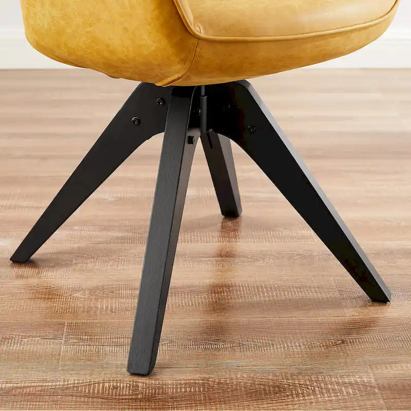 Chaise de bureau pivotante classique Art Leon avec pieds en bois