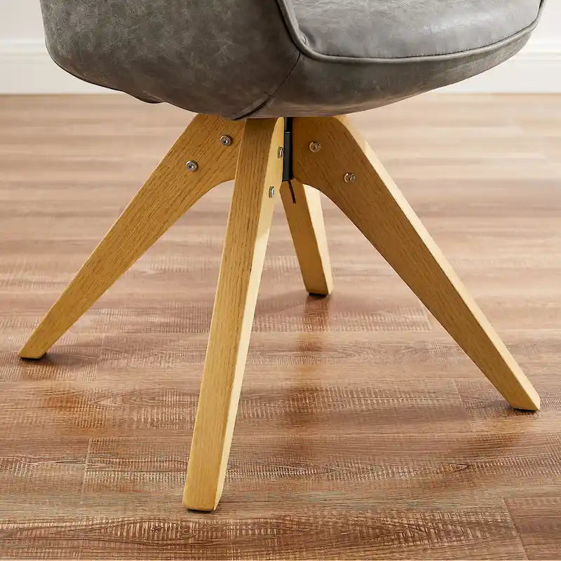 Chaise de bureau pivotante classique Art Leon avec pieds en bois