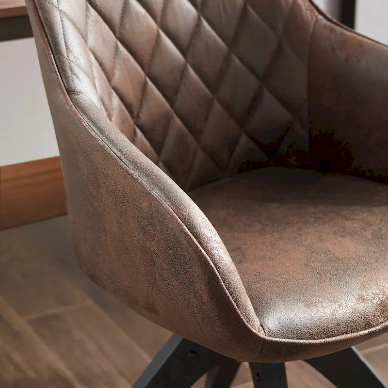 Chaise de bureau pivotante classique Art Leon avec pieds en bois