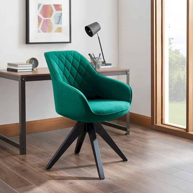 Chaise de bureau pivotante classique Art Leon avec pieds en bois