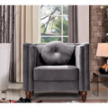Fauteuil d'appoint en velours, capitonné, une place – Gris / Noir / Ivoire / Bleu / Rose / Vert