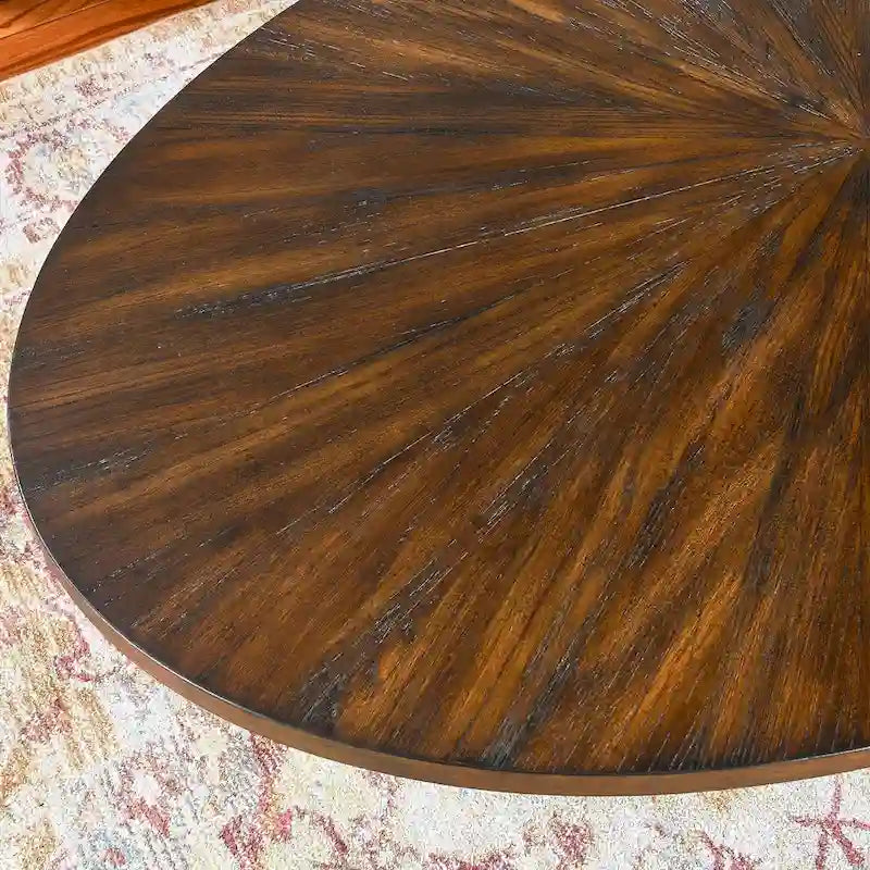 Table basse ovale noire/marron/marron rustique, base métallique croisée, étagère à 2 niveaux