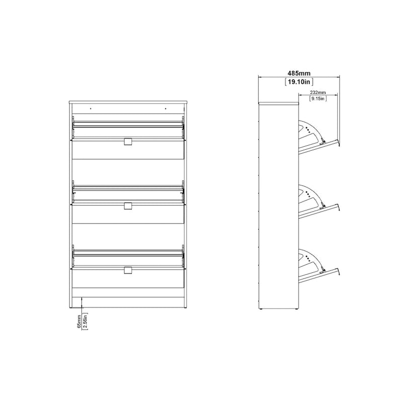 Meuble de rangement pour chaussures Porch & Den Cambria scandinave à 3 tiroirs