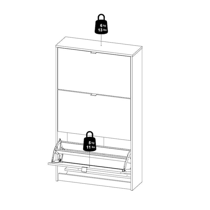 Meuble de rangement pour chaussures Porch & Den Cambria scandinave à 3 tiroirs