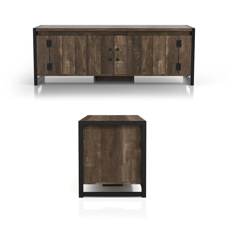 Banc de rangement de style industriel en chêne recyclé avec meuble, mono-utilisateur, 49 po