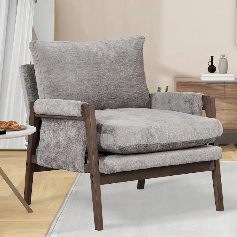 Fauteuil d'appoint individuel en velours orange/gris/jaune/blanc cassé/bleu du milieu du siècle