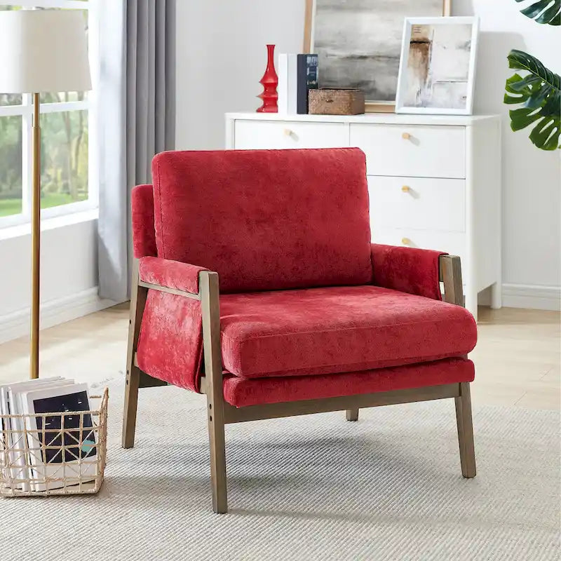 Fauteuil d'appoint individuel en velours orange/gris/jaune/blanc cassé/bleu du milieu du siècle