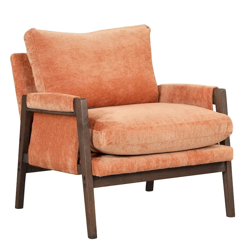 Fauteuil d'appoint individuel en velours orange/gris/jaune/blanc cassé/bleu du milieu du siècle