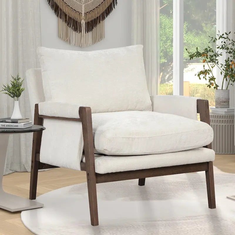 Fauteuil d'appoint individuel en velours orange/gris/jaune/blanc cassé/bleu du milieu du siècle