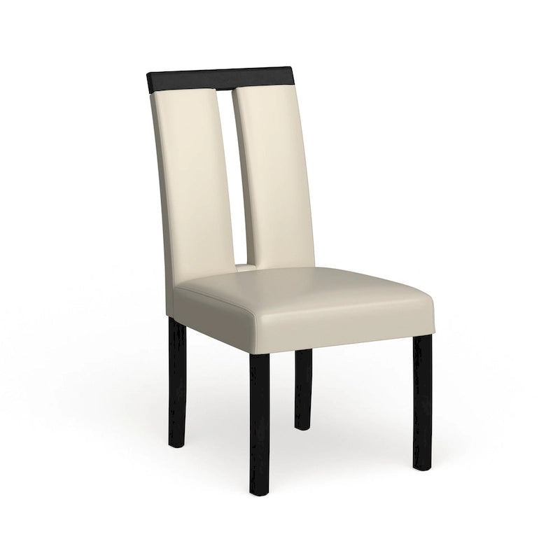Chaises de salle à manger capitonnées modernes blanches Lumina (lot de 2) par Furniture of America