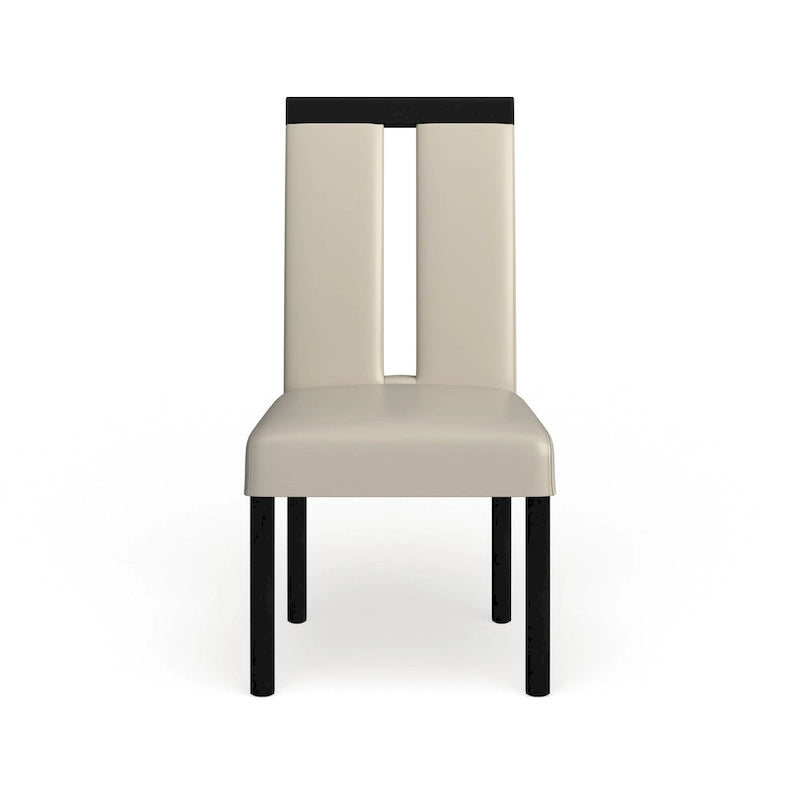 Chaises de salle à manger capitonnées modernes blanches Lumina (lot de 2) par Furniture of America