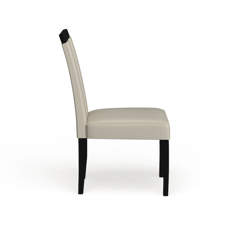 Chaises de salle à manger capitonnées modernes blanches Lumina (lot de 2) par Furniture of America