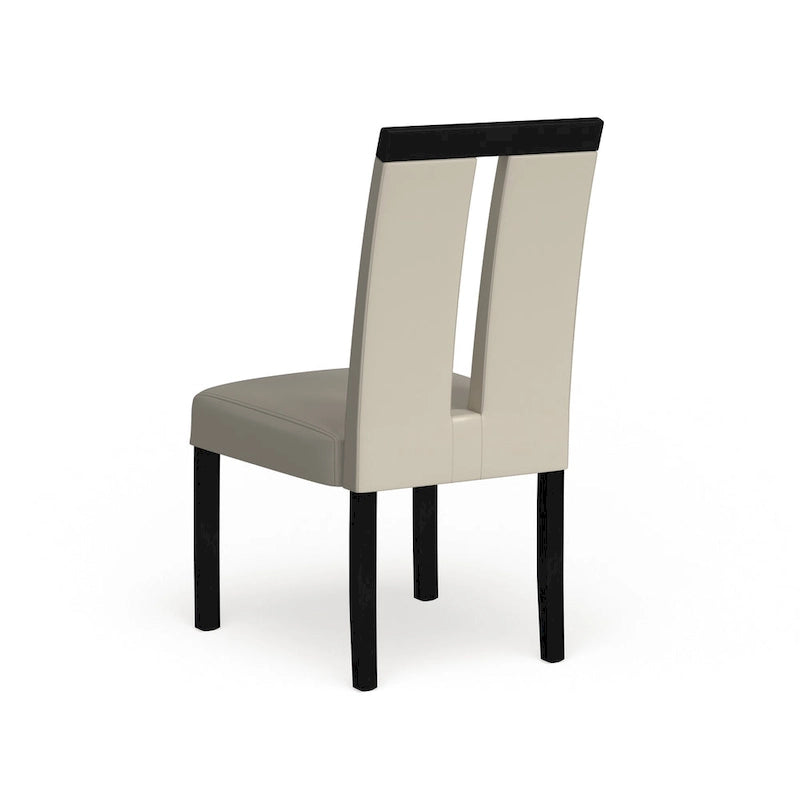 Chaises de salle à manger capitonnées modernes blanches Lumina (lot de 2) par Furniture of America
