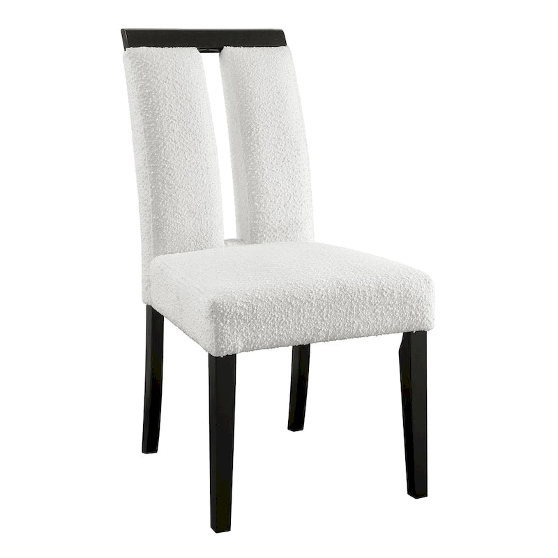 Chaises de salle à manger capitonnées modernes blanches Lumina (lot de 2) par Furniture of America