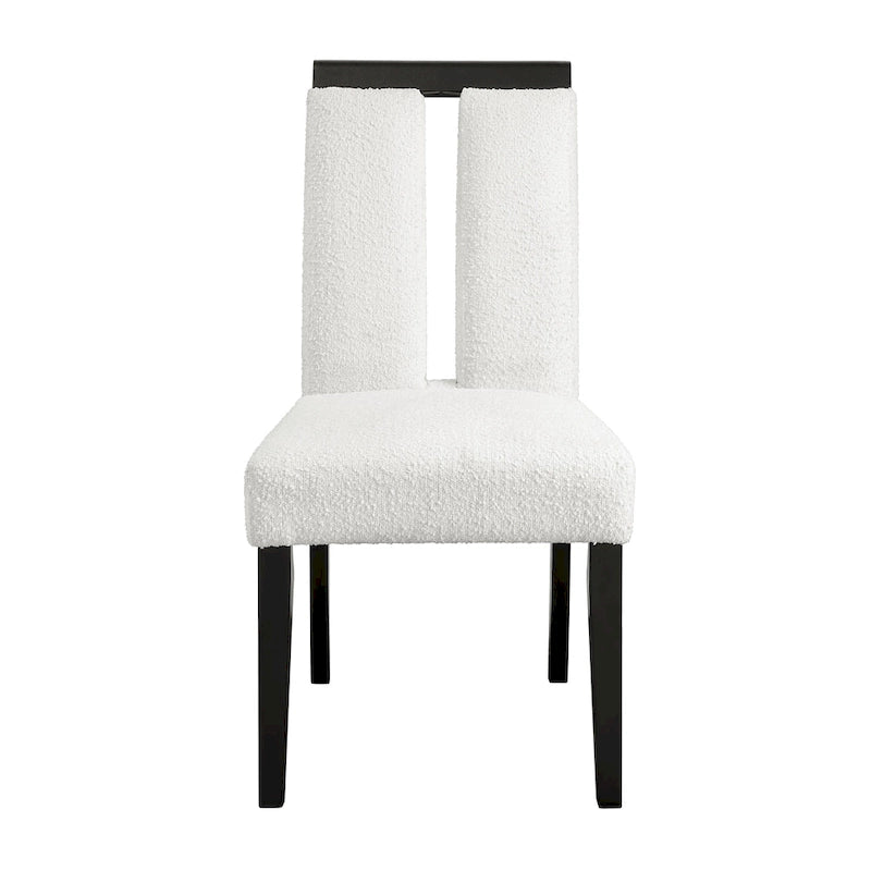 Chaises de salle à manger capitonnées modernes blanches Lumina (lot de 2) par Furniture of America