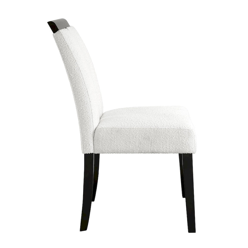Chaises de salle à manger capitonnées modernes blanches Lumina (lot de 2) par Furniture of America