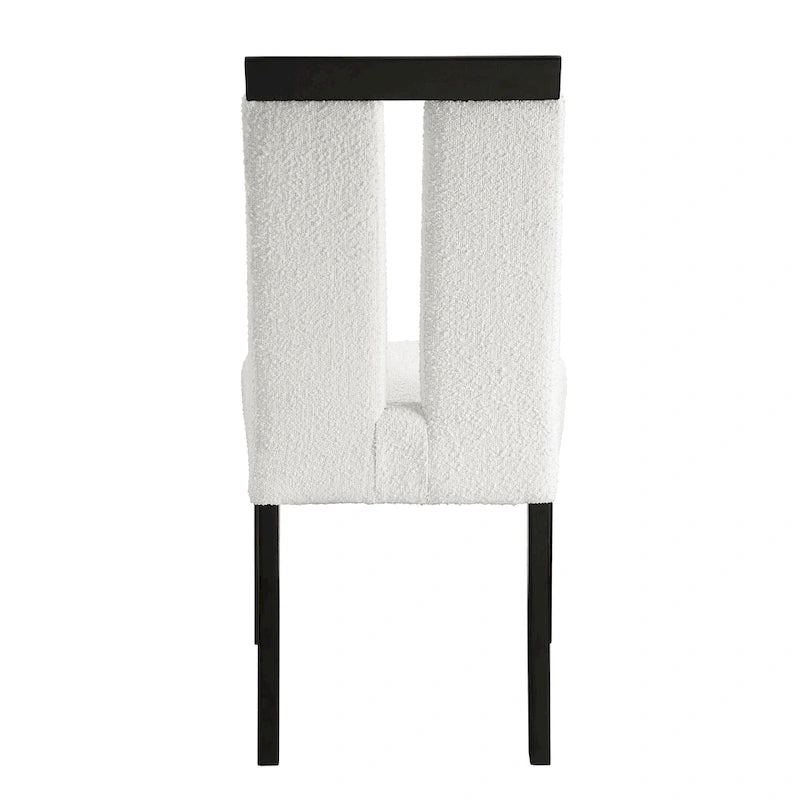 Chaises de salle à manger capitonnées modernes blanches Lumina (lot de 2) par Furniture of America
