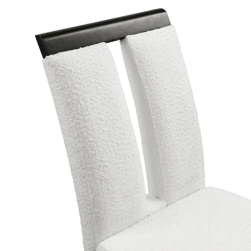 Chaises de salle à manger capitonnées modernes blanches Lumina (lot de 2) par Furniture of America