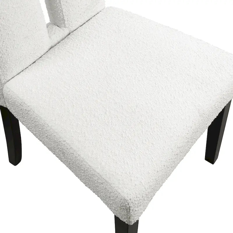 Chaises de salle à manger capitonnées modernes blanches Lumina (lot de 2) par Furniture of America