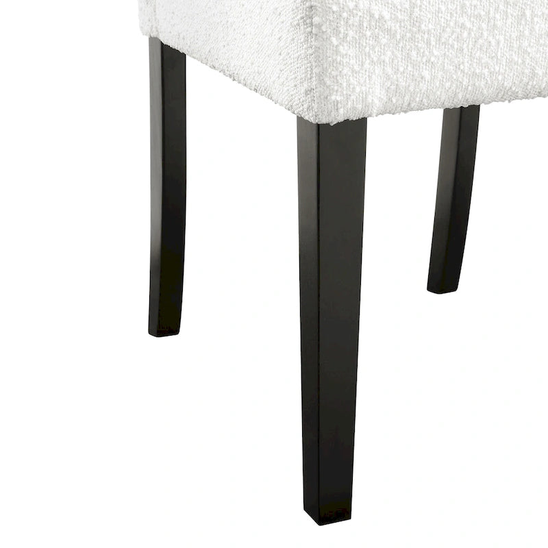 Chaises de salle à manger capitonnées modernes blanches Lumina (lot de 2) par Furniture of America