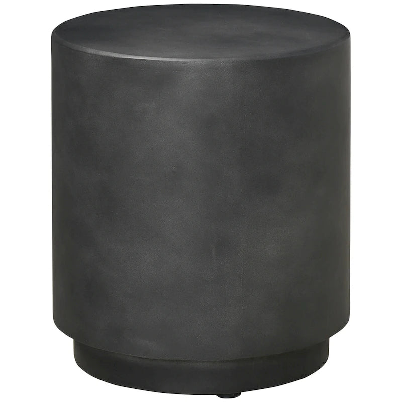 Table d'appoint ronde Gris Clair / Gris Anthracite, finition Béton, 4 pieds réglables, intérieur et extérieur