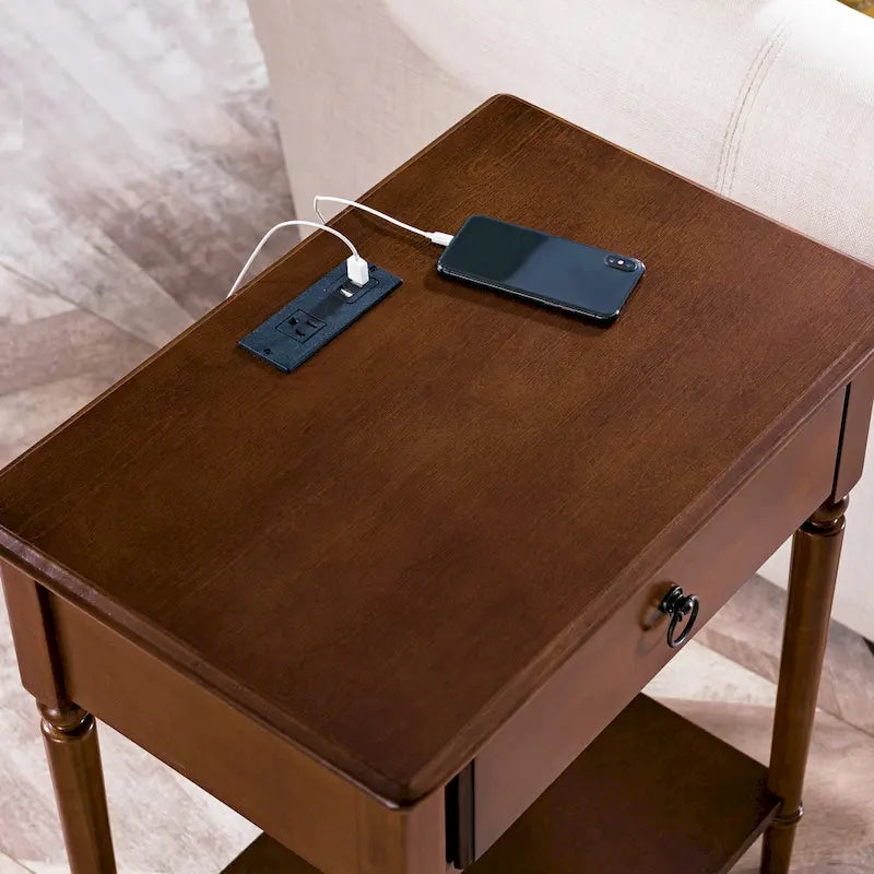 Table de chevet côtière avec tiroir noire/blanche/brune/grise/bleu marine – Simple
