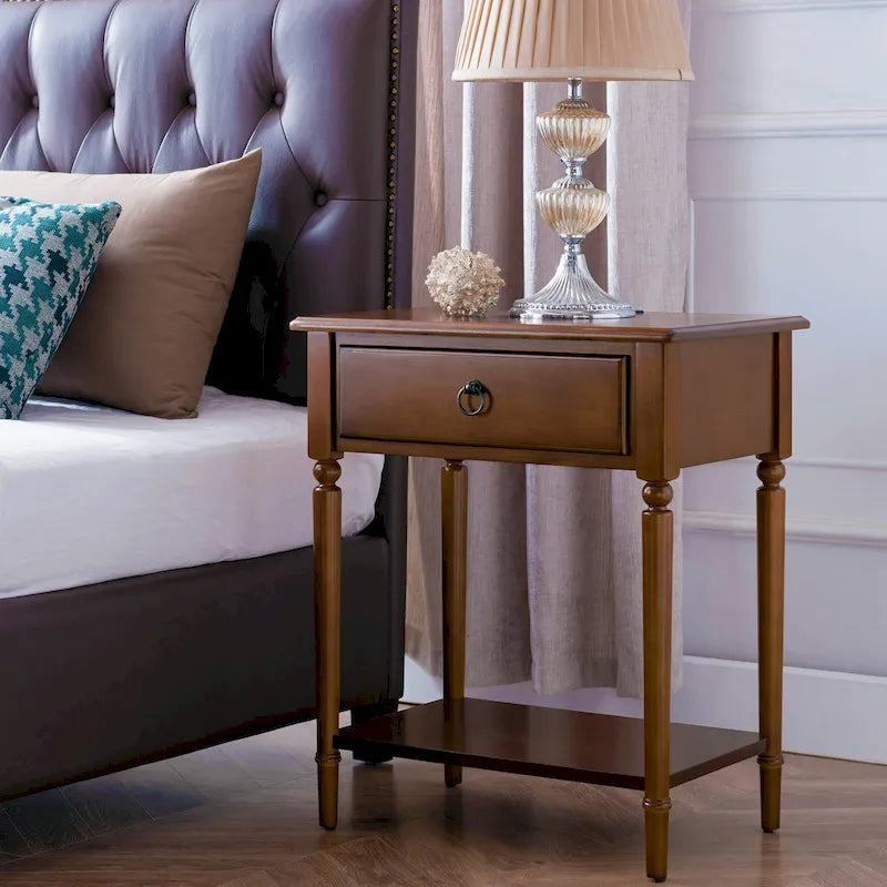 Table de chevet côtière avec tiroir noire/blanche/brune/grise/bleu marine – Simple