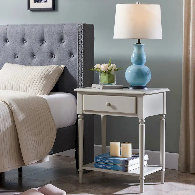 Table de chevet côtière avec tiroir noire/blanche/brune/grise/bleu marine – Simple