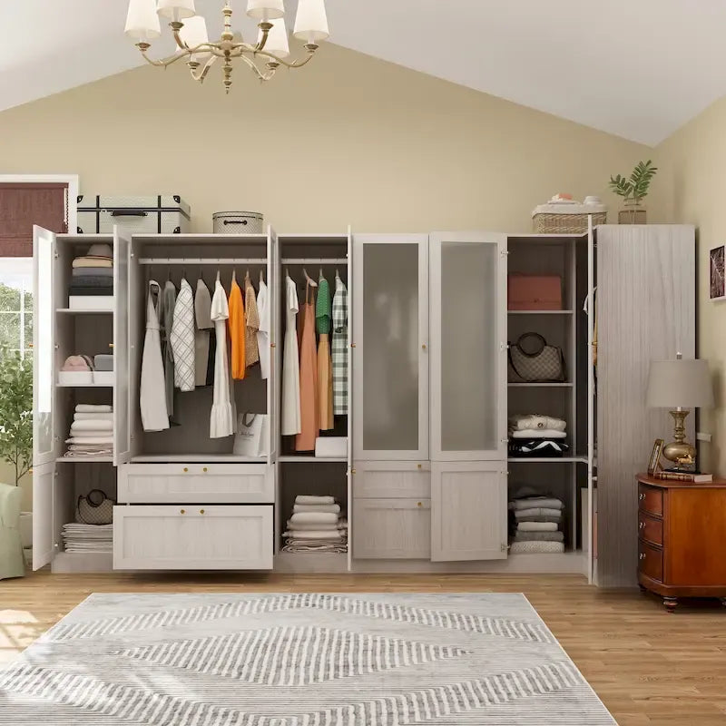 Armoire modulaire élégante gris clair