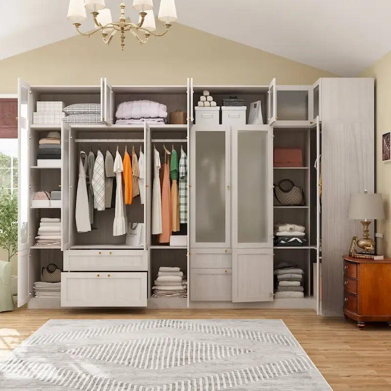 Armoire modulaire élégante gris clair